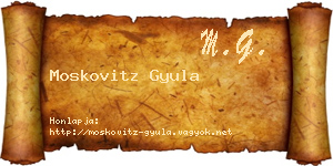 Moskovitz Gyula névjegykártya